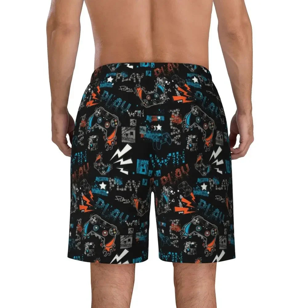 Gamer Print Swim Shorts