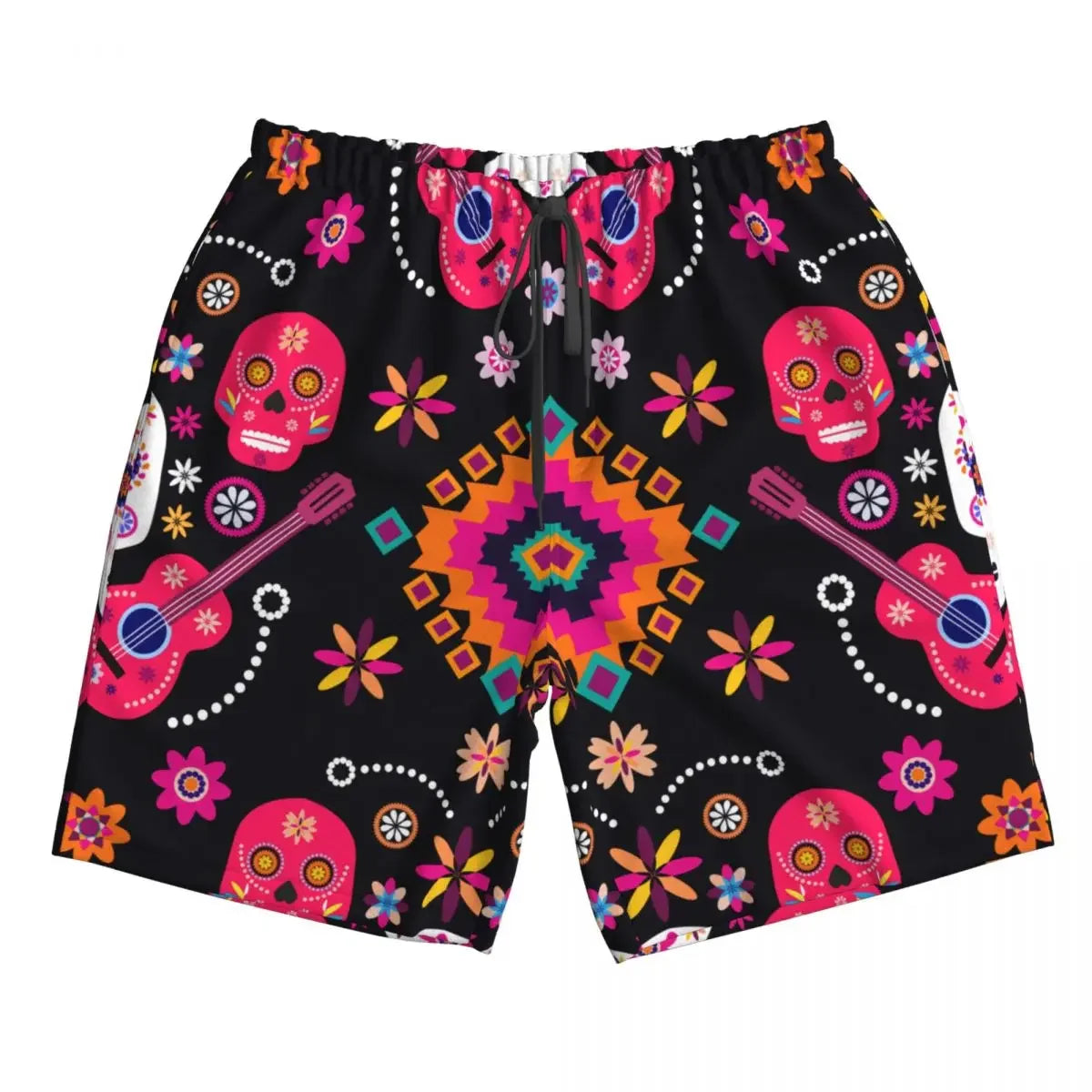 Sugar Skull Print Swim Shorts