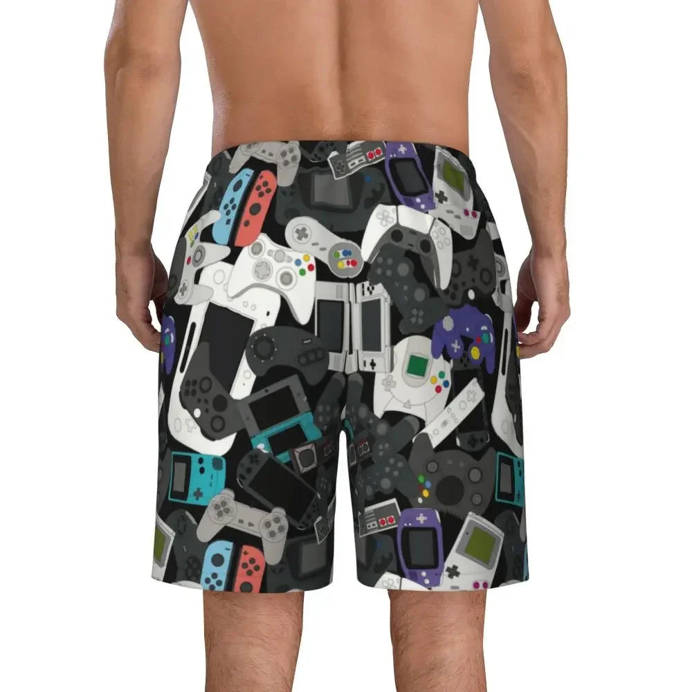 Gamer Print Swim Shorts