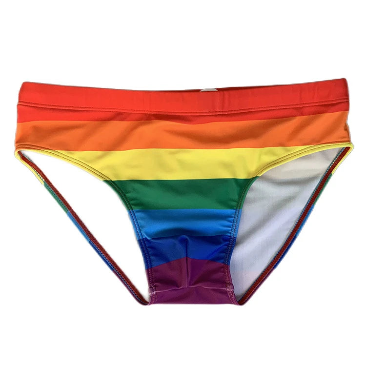 Rainbow Swimming Briefs w/ Cup Insert Option