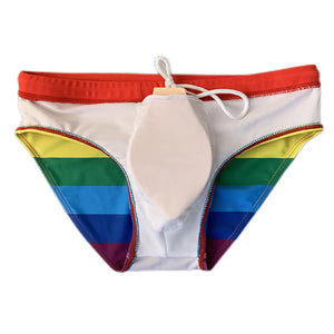 Rainbow Swimming Briefs w/ Cup Insert Option