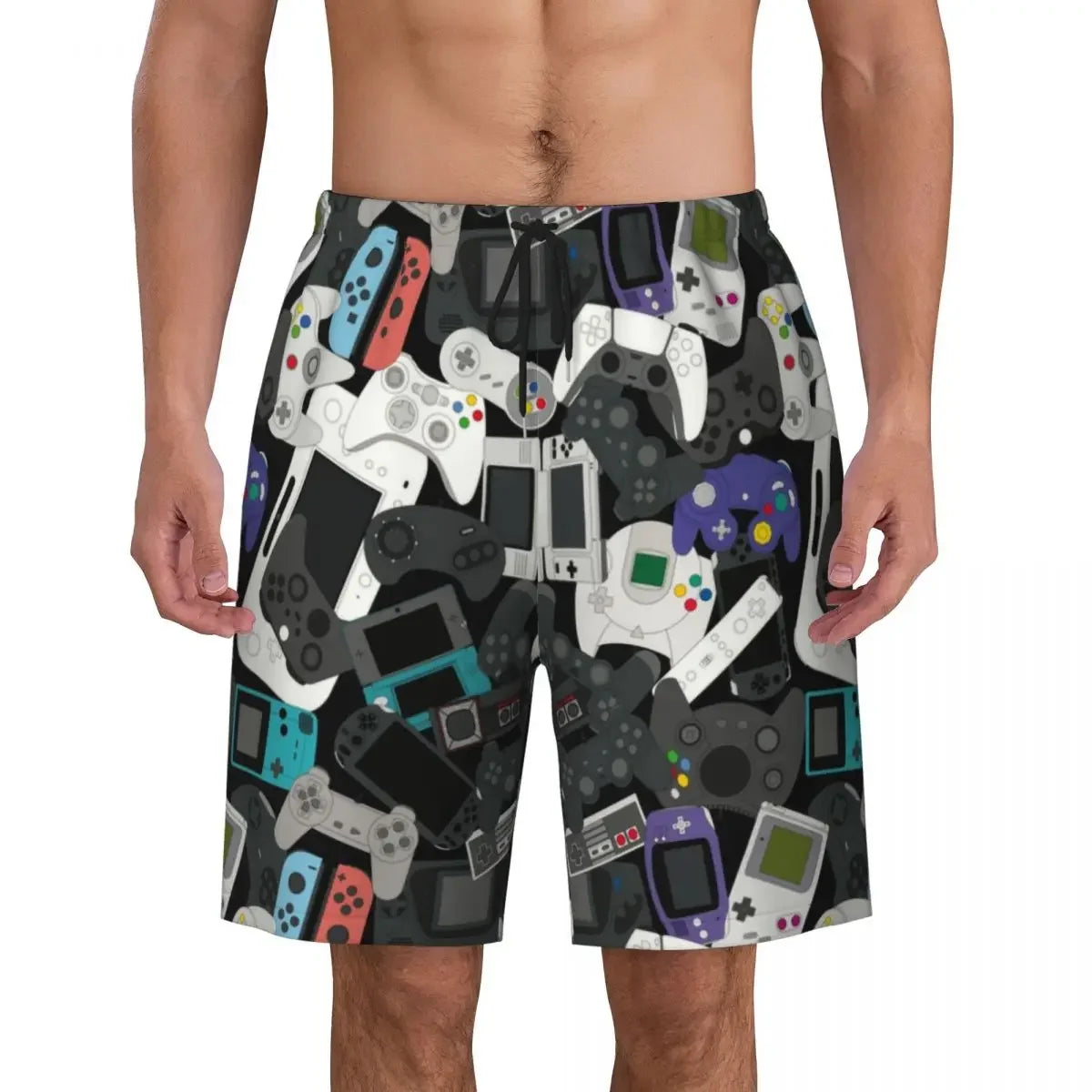 Gamer Print Swim Shorts