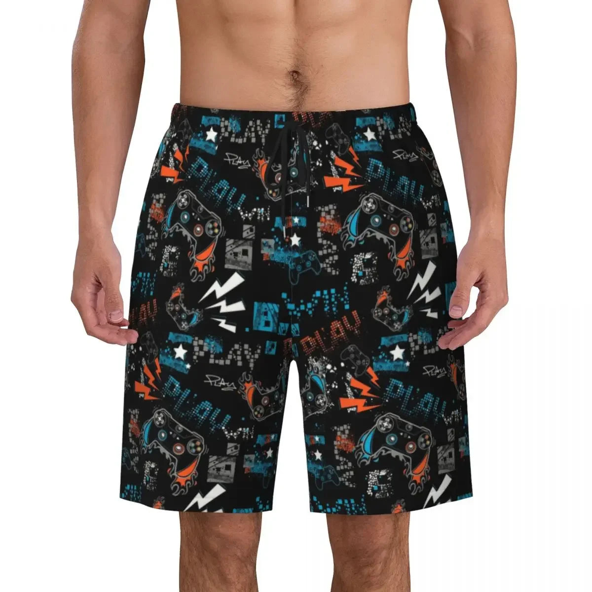 Gamer Print Swim Shorts