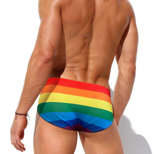 Rainbow Swimming Briefs w/ Cup Insert Option