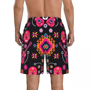 Sugar Skull Print Swim Shorts