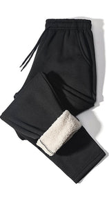 Black Fleece-Lined Sweatpants