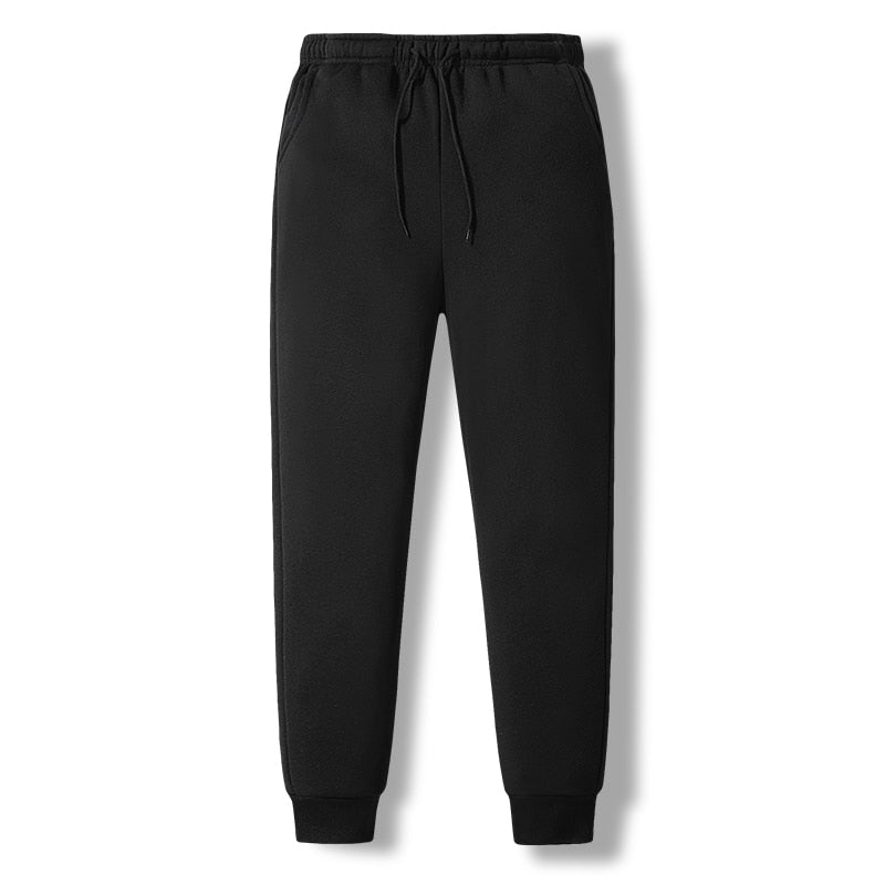 Black Fleece-Lined Sweatpants