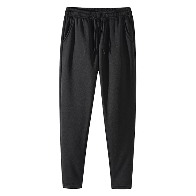 Black Fleece-Lined Sweatpants