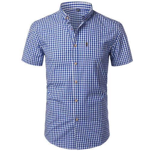 Short Sleeve Checkered Collar Shirt