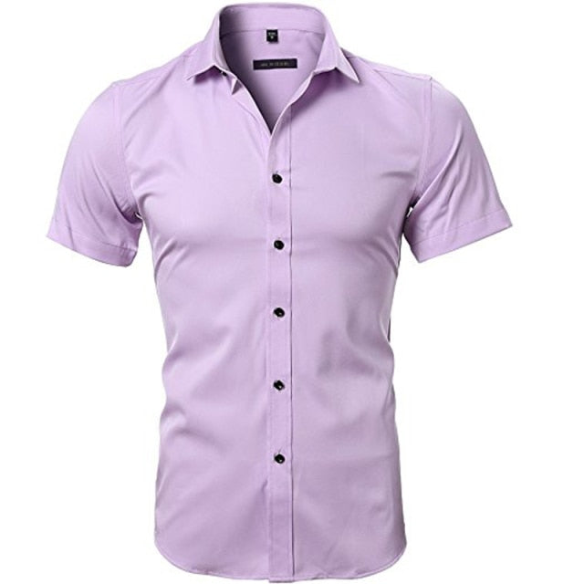 Bamboo Fiber Short Sleeve Collar Shirt