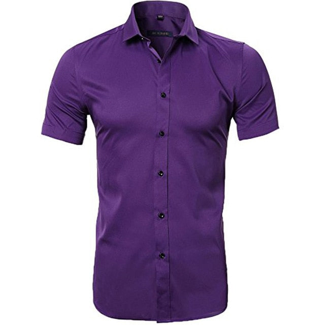 Bamboo Fiber Short Sleeve Collar Shirt