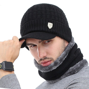 Knitted Beanie Hat and Neck Warmer