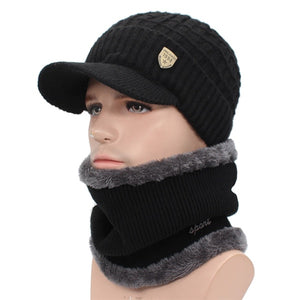 Knitted Beanie Hat and Neck Warmer