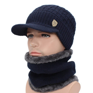 Knitted Beanie Hat and Neck Warmer