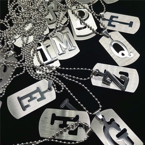 Stainless Steel Alphabet Pendant Necklace