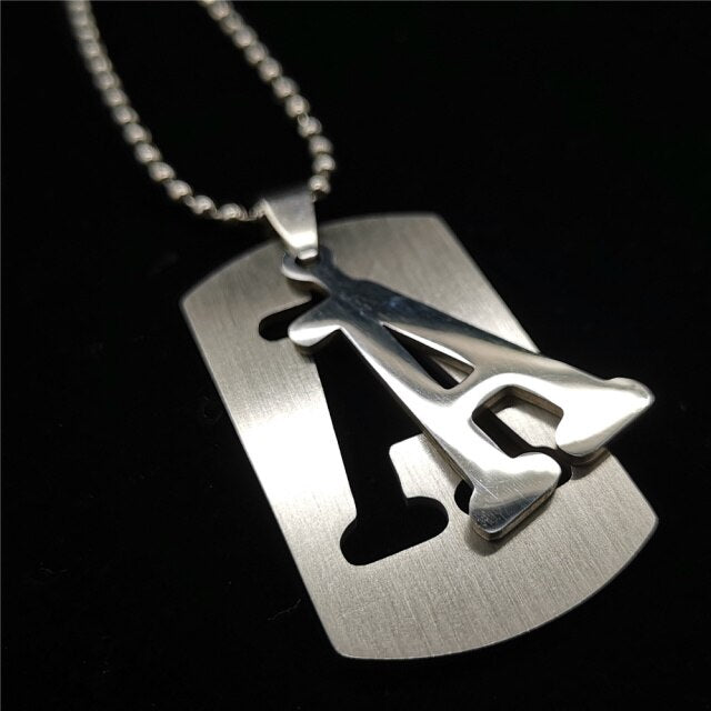 Stainless Steel Alphabet Pendant Necklace