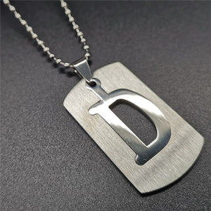 Stainless Steel Alphabet Pendant Necklace