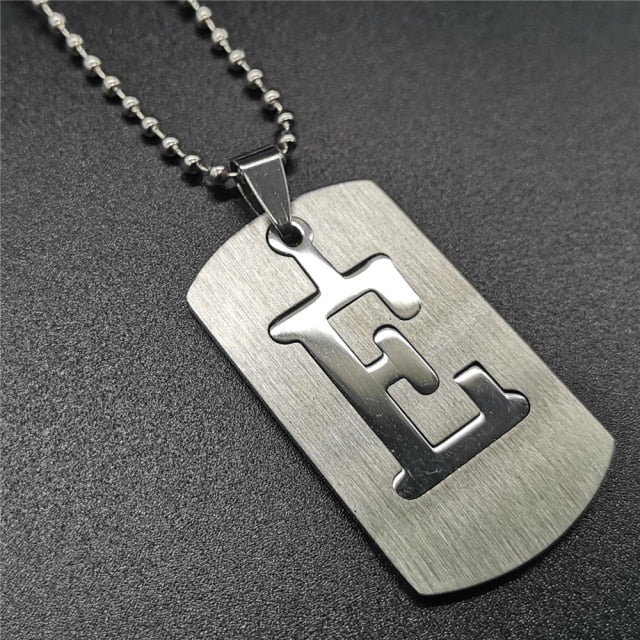 Stainless Steel Alphabet Pendant Necklace