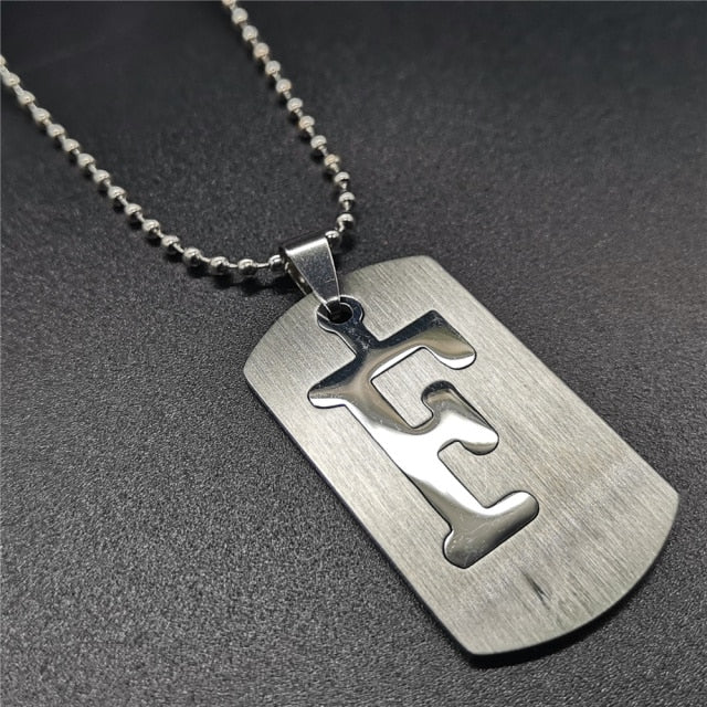 Stainless Steel Alphabet Pendant Necklace