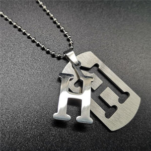 Stainless Steel Alphabet Pendant Necklace