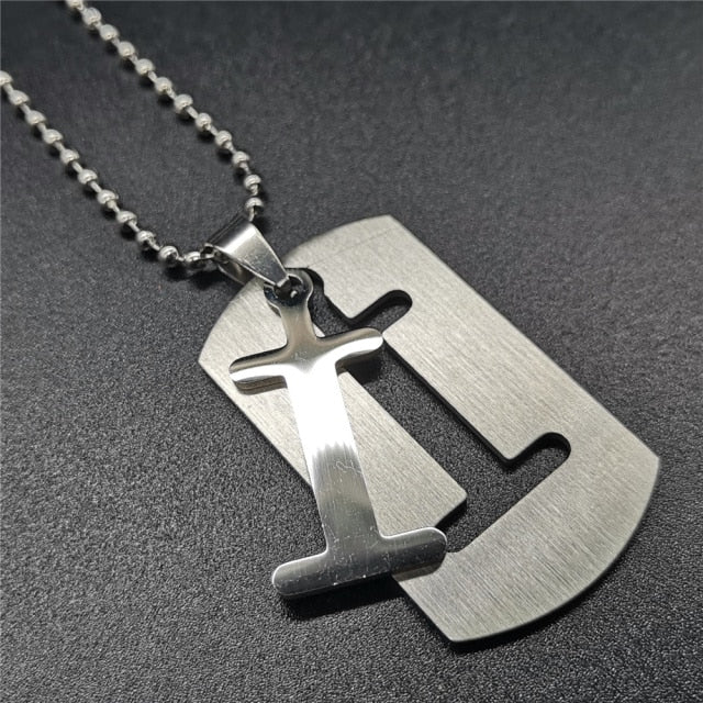 Stainless Steel Alphabet Pendant Necklace