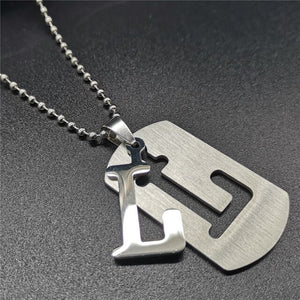 Stainless Steel Alphabet Pendant Necklace