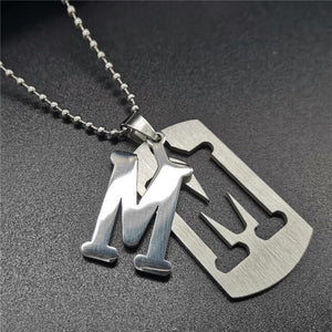 Stainless Steel Alphabet Pendant Necklace