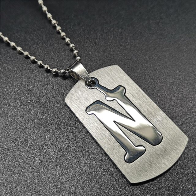 Stainless Steel Alphabet Pendant Necklace