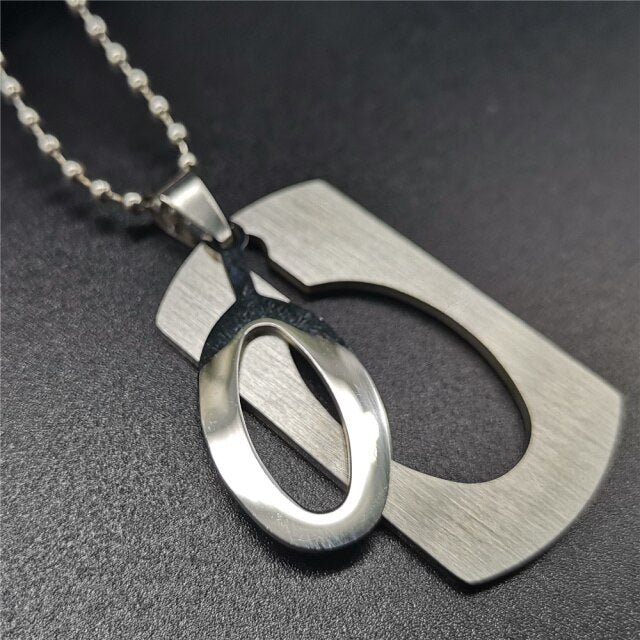 Stainless Steel Alphabet Pendant Necklace