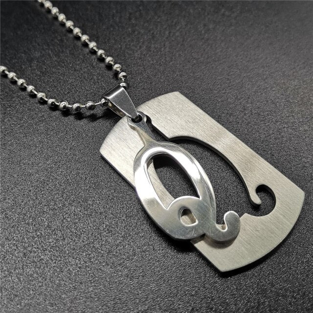 Stainless Steel Alphabet Pendant Necklace