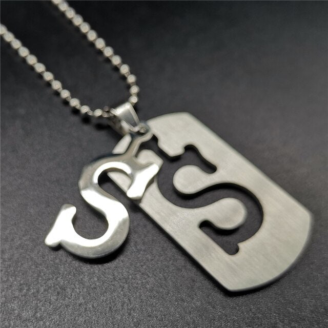 Stainless Steel Alphabet Pendant Necklace