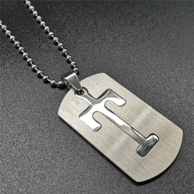 Stainless Steel Alphabet Pendant Necklace