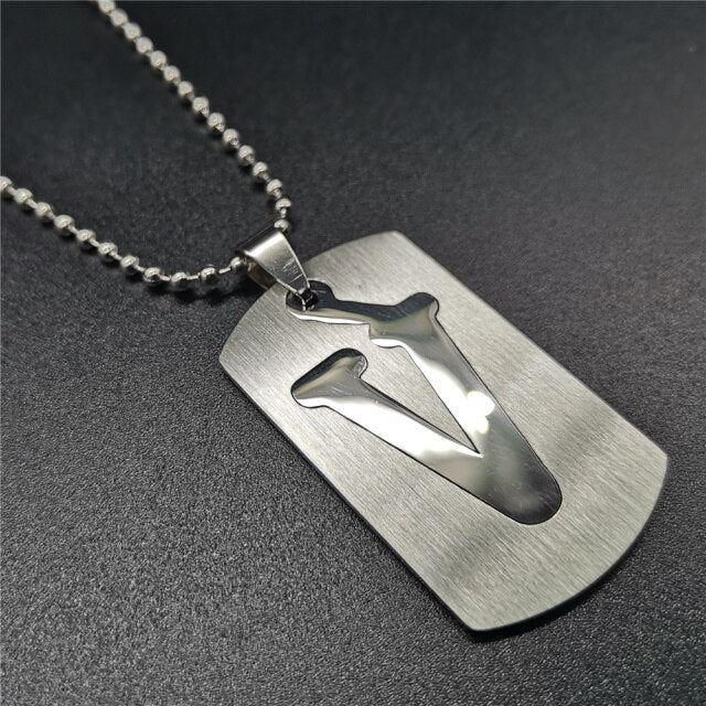 Stainless Steel Alphabet Pendant Necklace