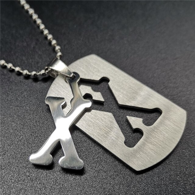 Stainless Steel Alphabet Pendant Necklace