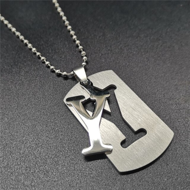 Stainless Steel Alphabet Pendant Necklace