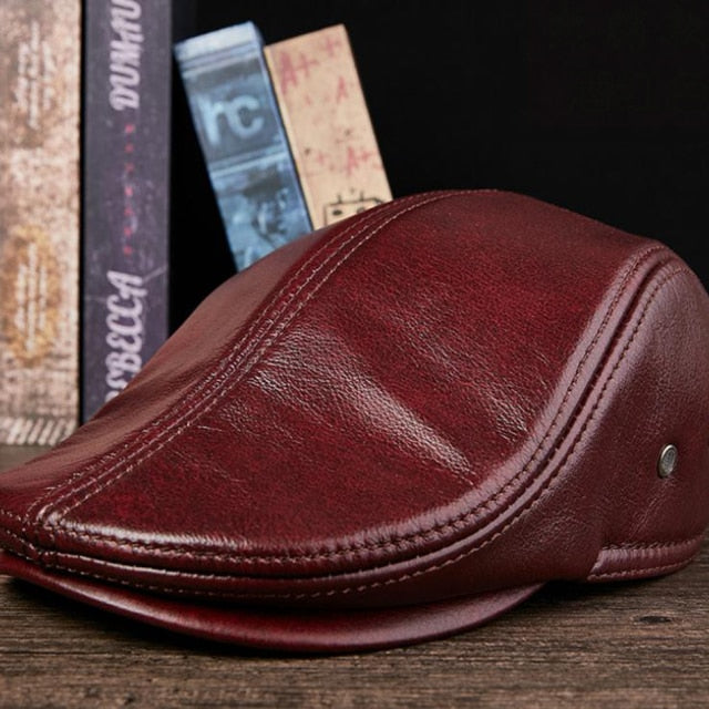 Leather Duckbill Driving Cap