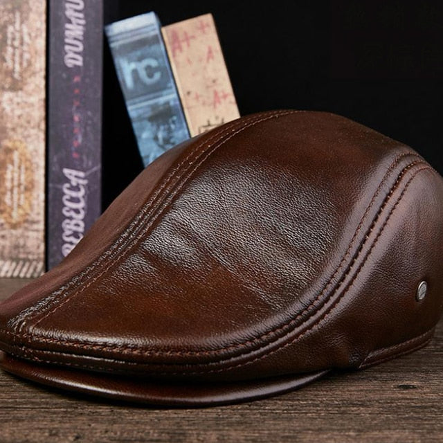 Leather Duckbill Driving Cap