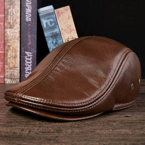 Leather Duckbill Driving Cap