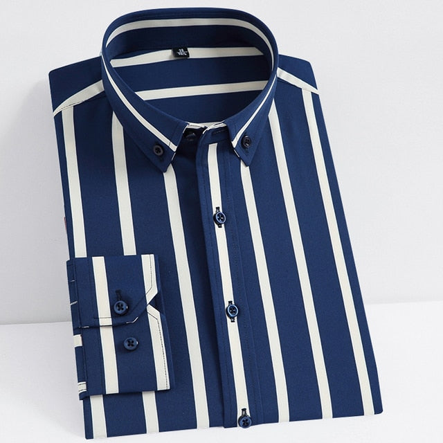 No-Iron Striped or Solid Dress Shirt