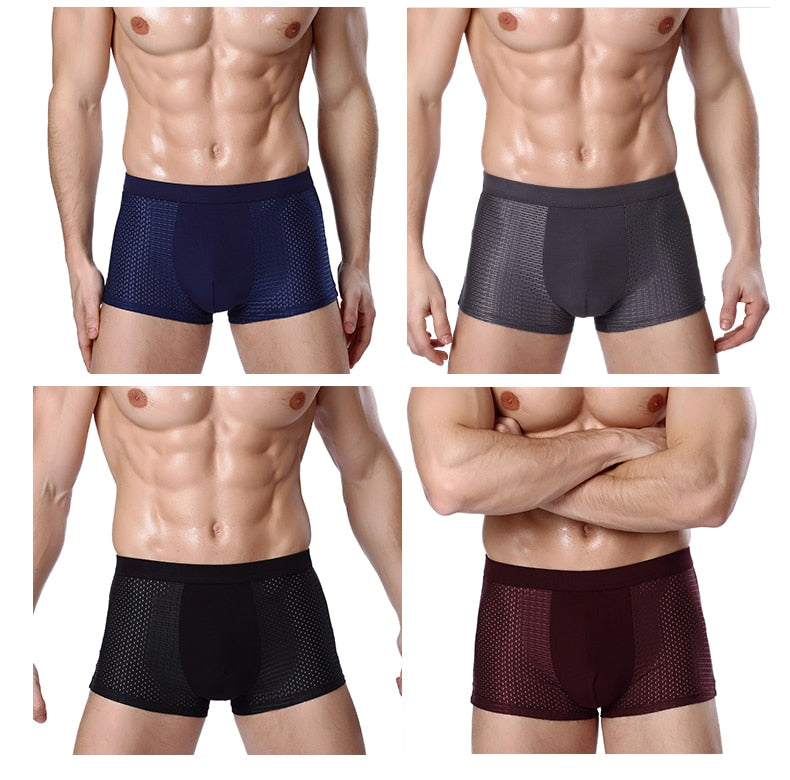 Bamboo Fiber Boxer Trunks Set (4 pc)