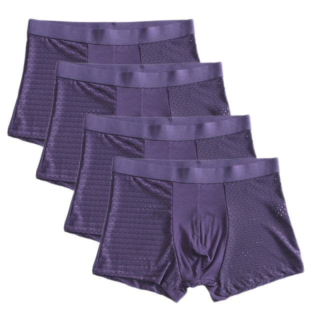 Bamboo Fiber Boxer Trunks Set (4 pc)