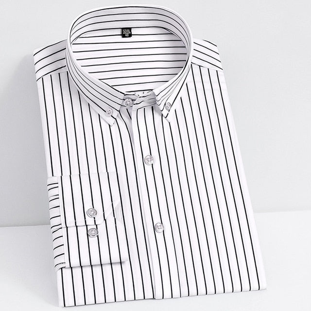 No-Iron Striped or Solid Dress Shirt