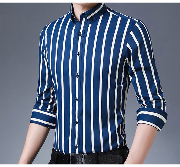 No-Iron Striped or Solid Dress Shirt